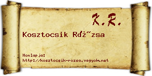 Kosztocsik Rózsa névjegykártya