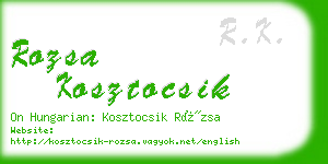 rozsa kosztocsik business card